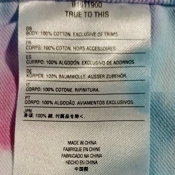 VOLCOM Women's Tie Dye Denim "Fix It Mini Skirt" Mid Rise Pink Blue White, L(10) - Picture 12 of 12